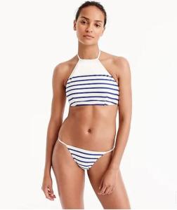 Quality Cropped halter bikini top in nautical stripe wholesale