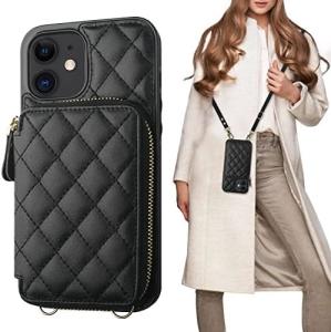 Quality iPhone 12/12 Pro crossbody bag, RFID shielded PU leather strap bracket with card slot Split bag wrist strap lanyard wholesale