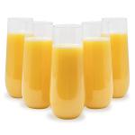 9oz Plastic Stemless Champagne Flutes Glasses BPA Free
