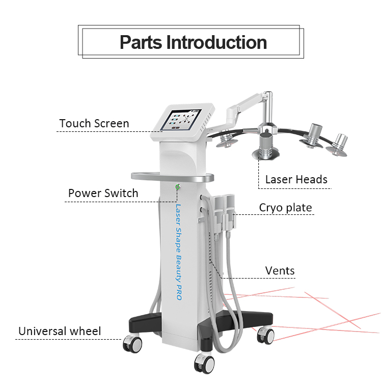 635nm Wavelength Beauty Apparatus Laser Slimming Cellulite Reduction Machine