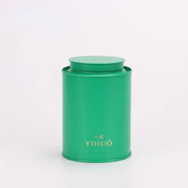 Tea Caddy Tin Canisters Cans Matte Black Can Knob Inner Lid Air Tight Black