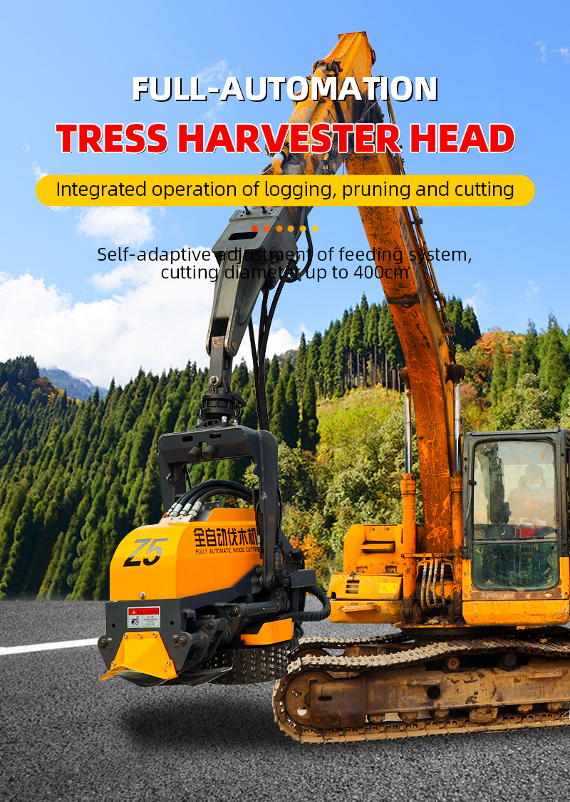 Forestry excavators harvester head with automatic cutting max 400mm log harvester