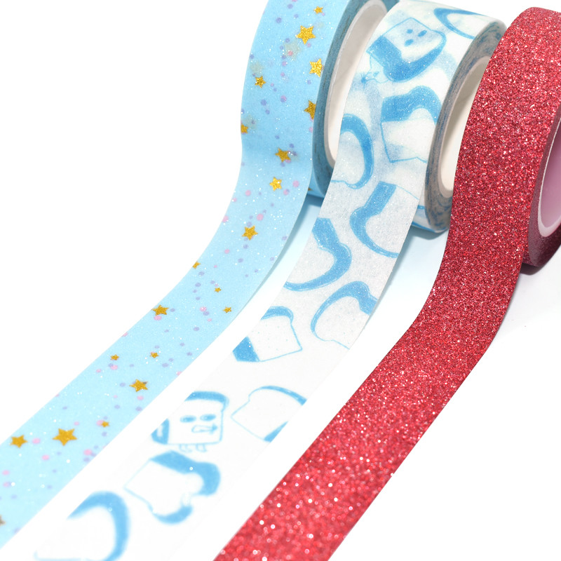 Custom Printed Tearable Stationery Scrapbooking Glitter Washi Tape