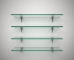 Supermarket Clear Tempered Glass Shelves Impact Resistance