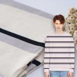220g Striped Cotton Fabric Low Shrinkage Summer Knitted Material
