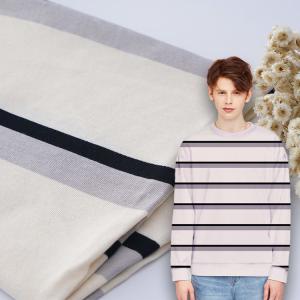 Quality 220g Striped Cotton Fabric Low Shrinkage Summer Knitted Material wholesale