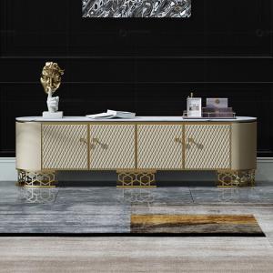 Quality Bone Inlay Stainless Steel TV Stand Cabinet White 2 Drawers wholesale