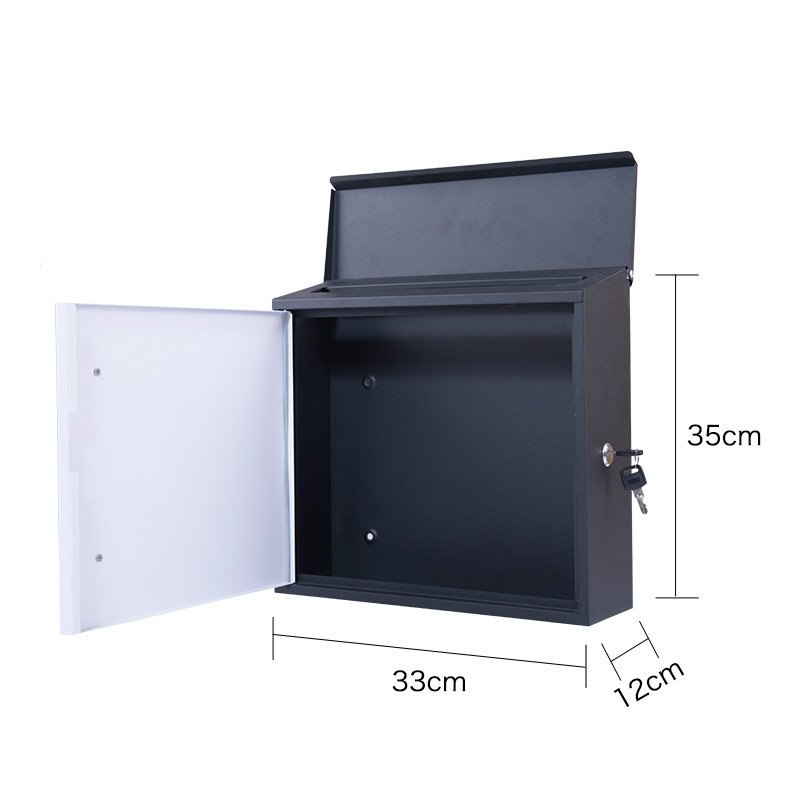 Wall Mount Lockable Mailbox Modern Outdoor Galvanized Metal Parcel Box Packages Drop Slot Secure Lock