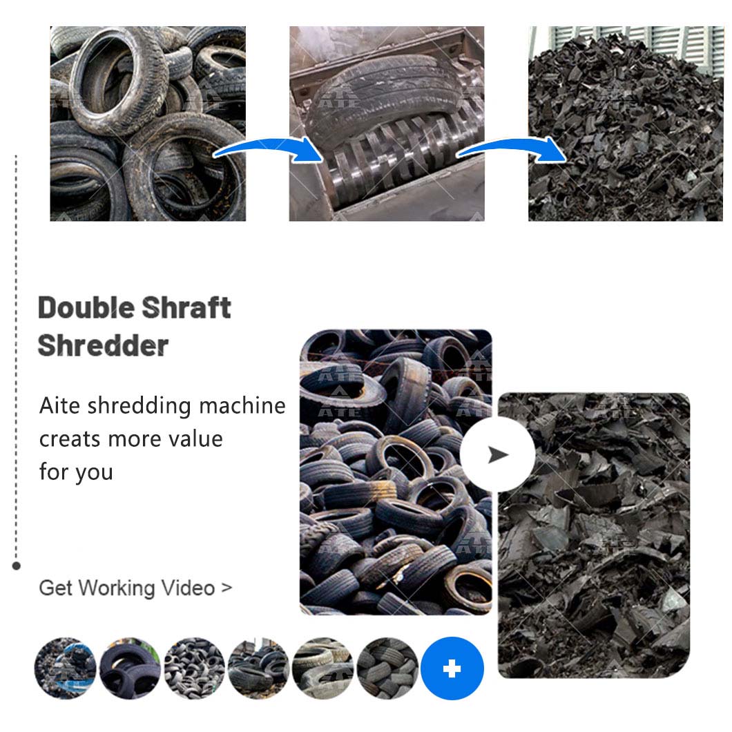 2ton - 3ton Rubber Tyre Shredder Machine Car Tire Shredder Customized