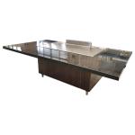 10 Seat Marble Countertop Induction Japanese Teppanyaki Grill Table