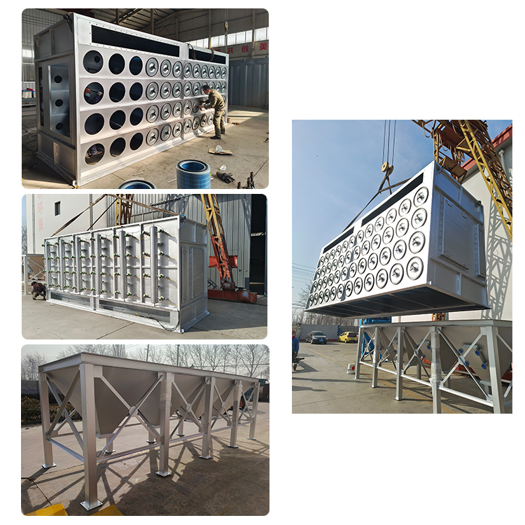 3500*2080*4600 mm Industrial Dust Collector for Concrete Dust 160 Filter Bags Included