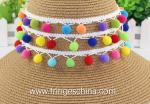 Machine producing OEM wholesale beautiful fabric drapery trimmings beaded pom