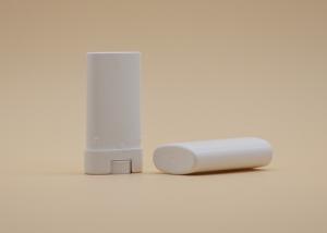 Quality 15g White Oval Lip Balm Tubes , Empty Lip Balm Containers Hot Stamping Printing wholesale