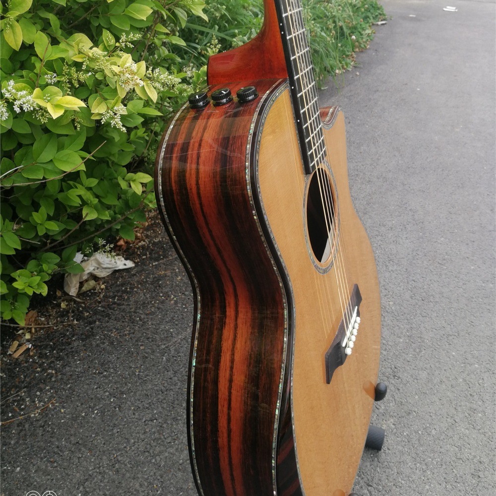 41 inch Solid Spruce top PS14 acoustic guitar,Cocobolo Back and sides,Real abalone Ebony fingerboard TY acoustic Guitar