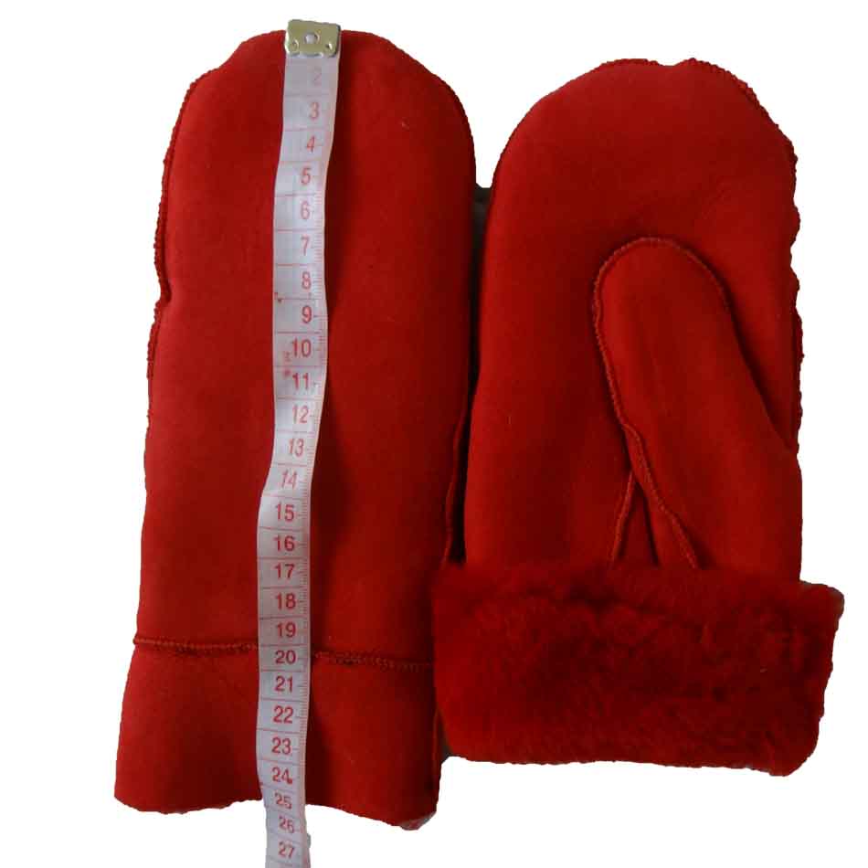 Customized Pig Leather Gloves , Anti Cold Leather Mittens With Wool Liners