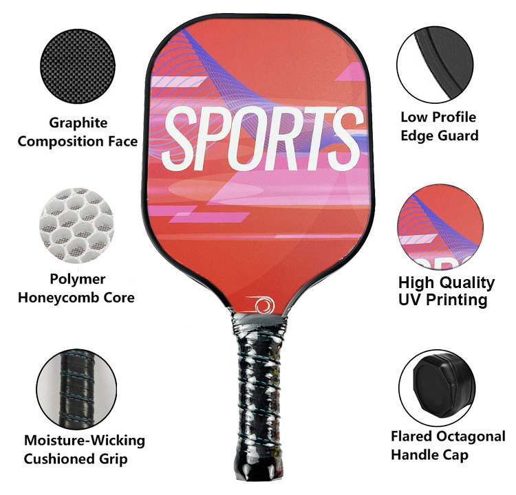Carbon Pickleball Racket Honeycomb Core UV Printing Paddle Pickleball