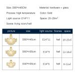 Modern Led Chandelier For Living Room Frosted Glass Luxury Shell Chandelier Lamp