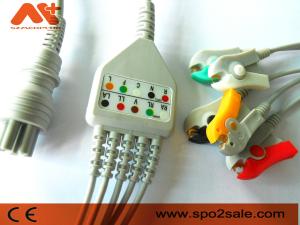 Quality Omron Colin Cable Direct Connect ECG Cable 5 Lead Clip 6pin Patient Monitor wholesale