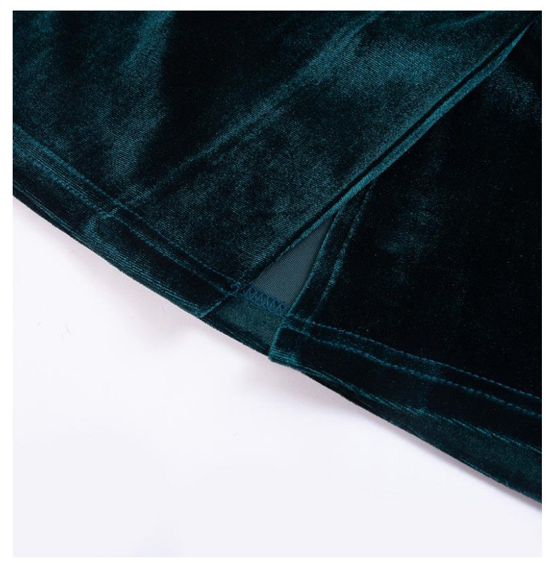 Velvet Stitching Sexy Women Dresses , One Shoulder Bodycon Midi Dress