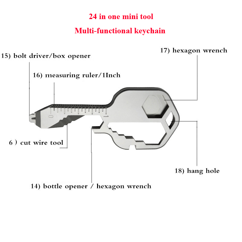 MIM Injection Molding Mini Outdoor Survival Tool Keychain Custom