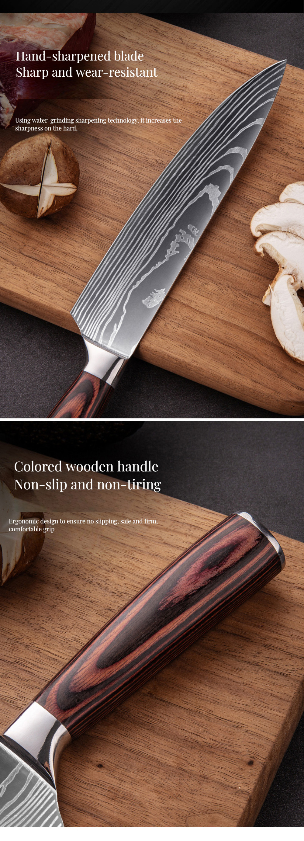 5 Inch Santoku Knife Set Stainless Steel Kitchen Chef Knife with Knife Cover Cooking