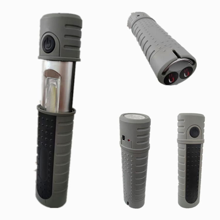2W COB 3.7v Lithium Battery Rechargeable LED Work Light Cordless With Magnet Hook