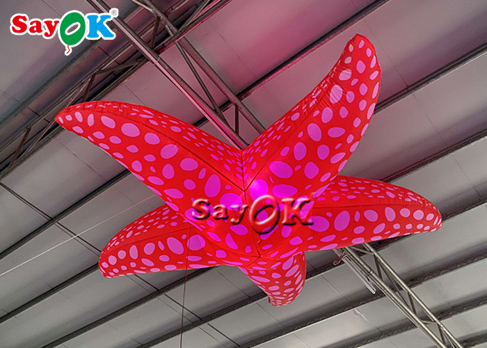 Store Decorative 3m Hanging Led Lighting Inflatable Starfish