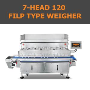 Quality Flip Weighing Bucket Sashimi 7 Head Multihead Weigher For Fresh Aquatic Industry wholesale