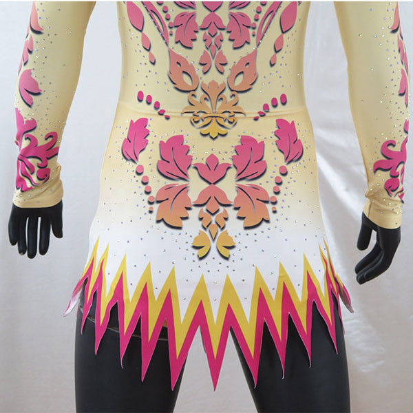 New Style Rhythmic Gymnastics Leotards / Gymnastics Bodysuits Lovely Patterns