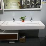 Double bowl Wall Hung Basin Bathroom Vanity Sink 1400*480*150mm