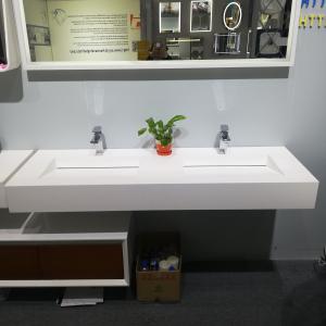 Quality Double bowl Wall Hung Basin Bathroom Vanity Sink 1400*480*150mm wholesale
