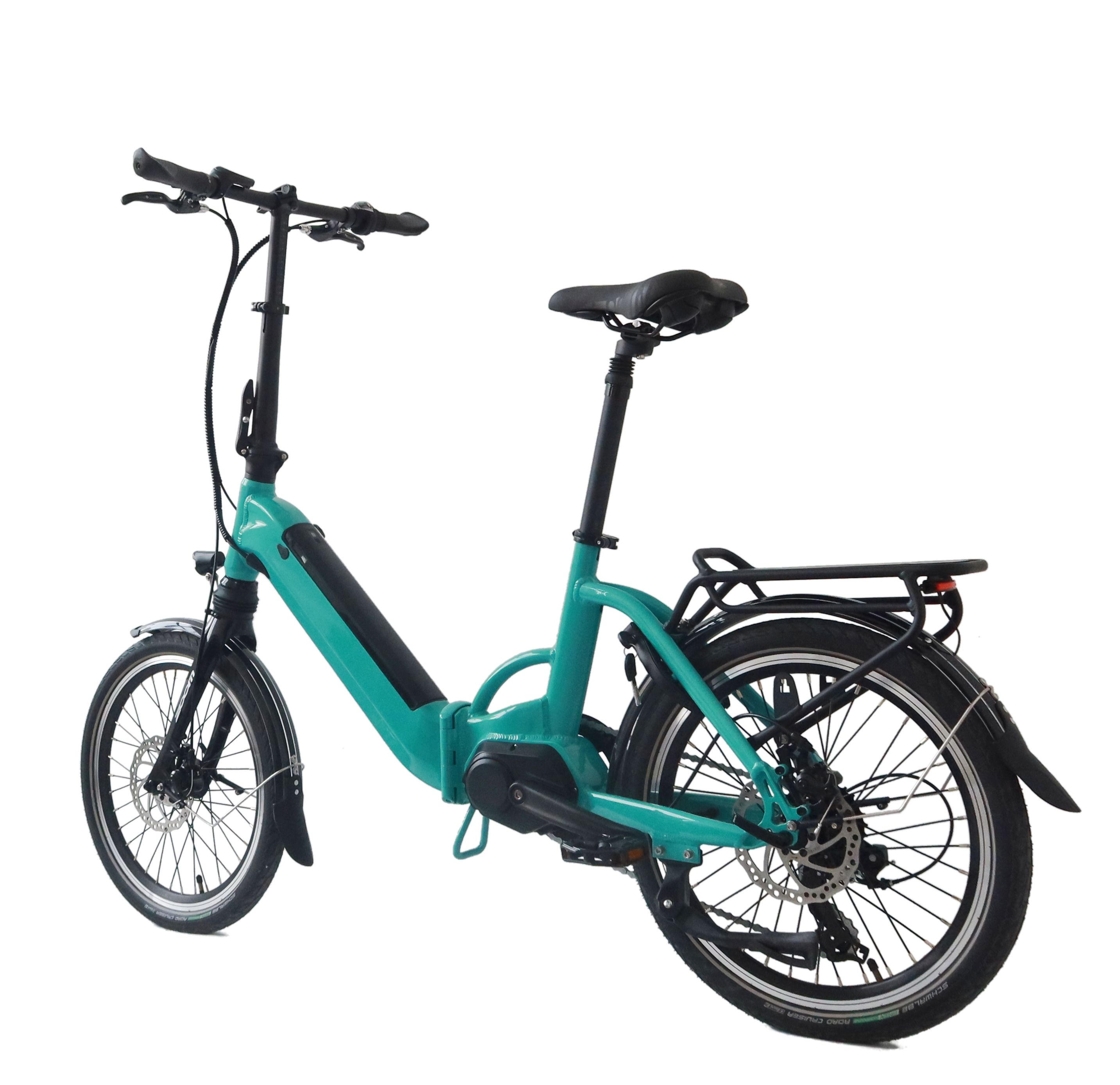 Hidden Battery Mid Drive Electric Bike Max Speed 30km/h 20 Inch Folding Ebike 250W