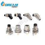Waterproof M5 4 Pins Male Cable Assembly Connector for Panel Mounting IP66 to 68