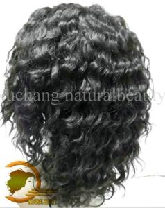 Quality Human Hair Front Lace Wigs Deep Curly Natural Color 1b# Fast Delivery wholesale