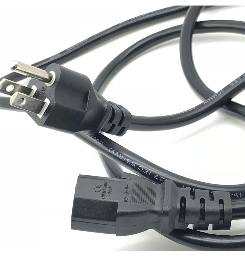 America Standard US Power Cord 110V-250V PVC Jacket 3 Pin Plug 15m
