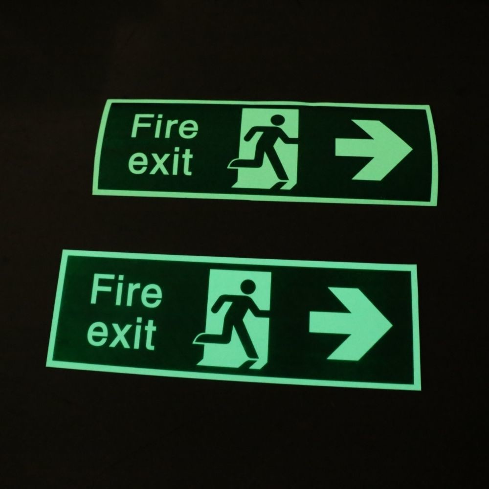 1 MM Thickness Photoluminescent Safety Exit Sign With Glowing Brightness Mcd/M2