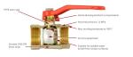 PN16 1-1/2" 600WOG Water Brass Ball Valve Threaded PTFE Seats