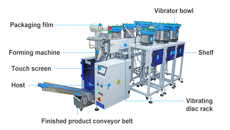 Automatic Screw Counting Packing Machine Furniture Part Nut Bolt Nail Fastener Screw Packing Machine