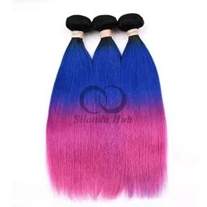 Quality #T1B/Blue/Rose Red Straight Remy Human Hair Bundles Sew In Weave Bundles Brazilian Bundle Deals wholesale