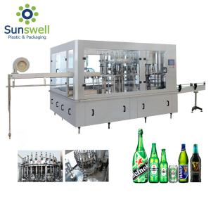 Quality CSD Beer Glass Bottle Machine Washing Filling Sealing 3 In 1 Monoblock Production Line wholesale