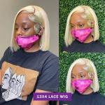 Brazilian Straight Human Hair 613 Blonde Wig Lace Natural Black Short Straight
