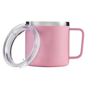 Quality Double Wall 12oz Stainless Steel Insulated Coffee Mug With Handle / Sliding Lid wholesale