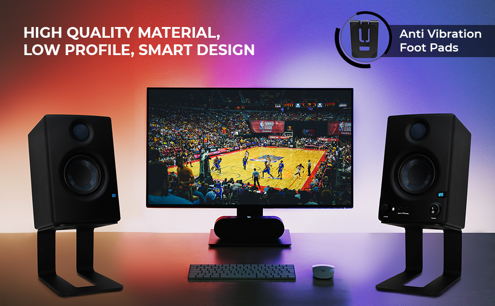 Small Medium Bookshelf Computer Speakers Multifunctional Metal/Aluminum Speaker Stands