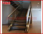 Double Steel Plate Staircase VK28S ，Wooden ，Beech Tread , Carbon Steel Stringer,