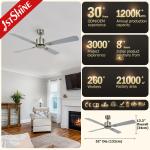 Copper Motor 4 MDF Sliver Blades Modern Ceiling Fans With 6 Speeds Remote