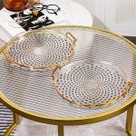 Gold Inlay Pattern Disposable Tray for Coffee Tea Snacks Dinnerware Type Dishes