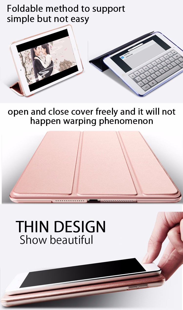 Full Cover Stand Leather Ipad Air Case Crush Proof With Silicone PU Material