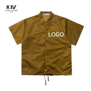 Quality Men's Summer Trend Streetwear Short-sleeved Satin Shirt with Breathable and Loose Fit wholesale