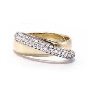 Quality Fashion Unisex Rolling Rings Domed Diamond Band Wide Gold Plated Sterling Silver Rings wholesale