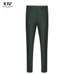 Black Blue Fabric Zipper Work Pants Trousers for Men 70% Wool Stretchable Cotton